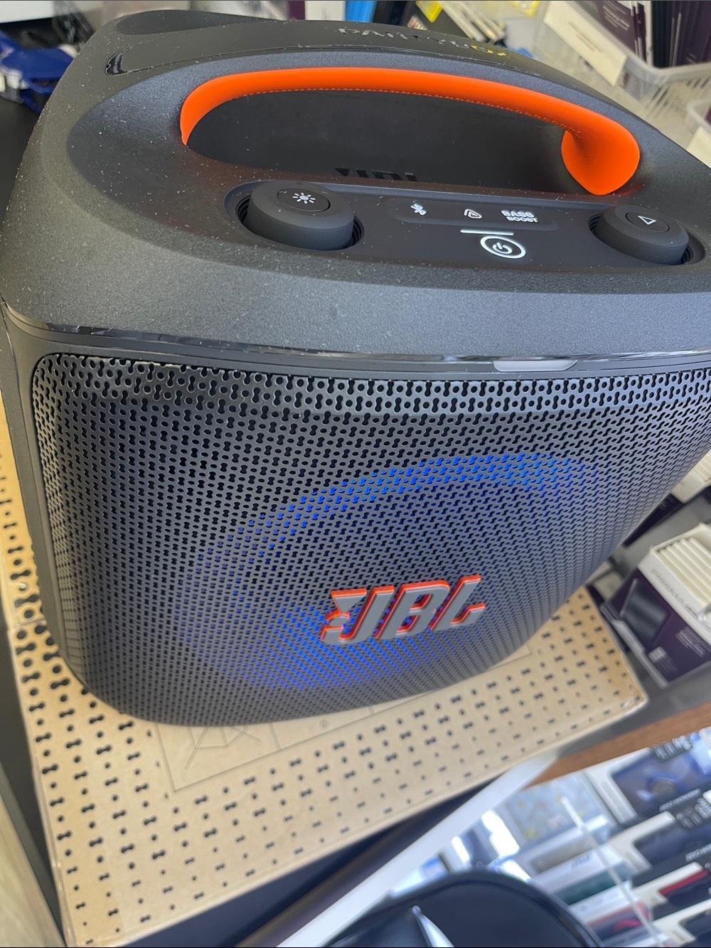 JBL Portable Bluetooth Speaker - Black with Orange Handle